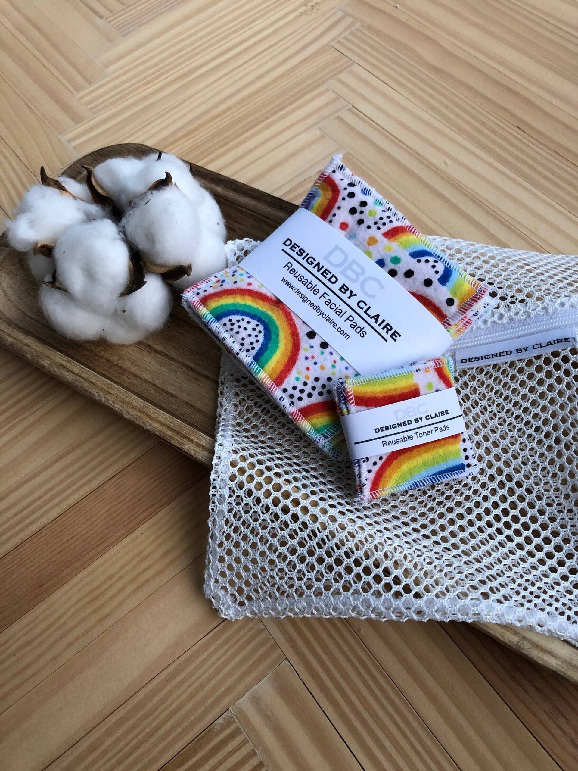 Wiederverwendbare Makeup Entferner Pads, Baumwollrunden, Zero Waste, Umweltfreundlich, Remover Rainbows & Dots, 5Er Pack Wiederverwendbare Makeup Entferner Pads, Baumwollrunden, Zero Waste, Umweltfreundlich, Remover Rainbows & Dots, 5Er Pack von Etsy - DBCDesignedByClaire