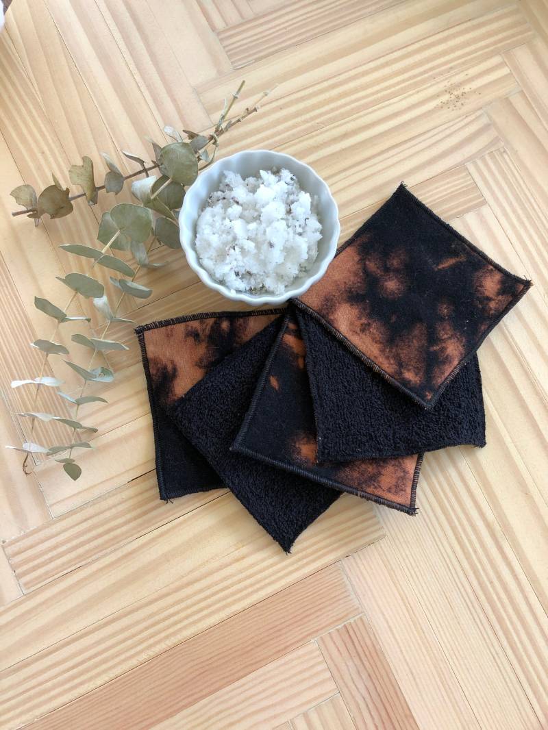 Wiederverwendbare Makeup Entferner Pads/ Baumwollrunden/Zero Waste Umweltfreundlich Maschinenwaschbar Rückseite Schwarz Tie-Dye von Etsy - DBCDesignedByClaire