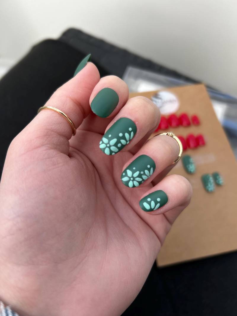 2In1 Rot/Grün/Press On Nägel /Press Nails von Etsy - DIANENpressonnails