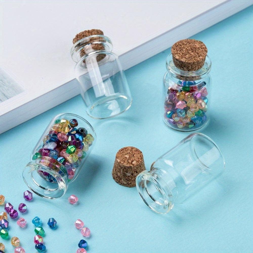 100 Stücke 22x35x12, 5 Mm 6Ml Mini Klarglasflaschen Mit Korken Stopfen Glasfläschchen Gläser Behälter von Etsy - DIY1801