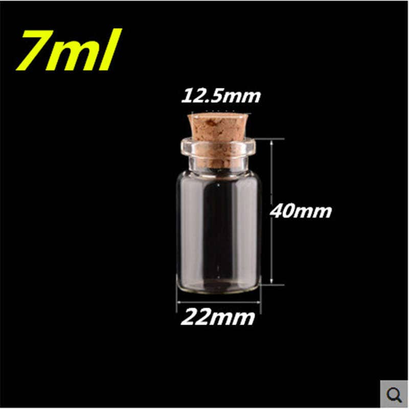 100 Stücke 22x40x12.5mm 7Ml Mini Klarglasflaschen Mit Korken Stopfen Glasfläschchen Gläser von Etsy - DIY1801