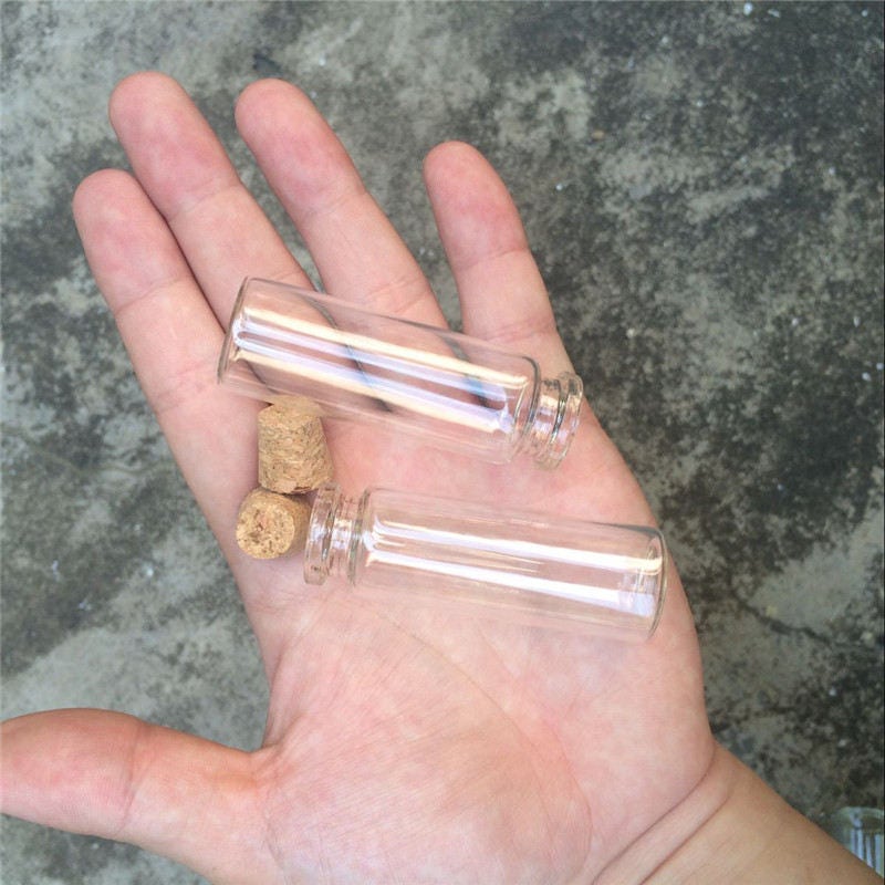 100 Stücke 22x65x12.5mm 15Ml Mini Klarglasflaschen Mit Korken Stopfen Glasfläschchen Gläser von Etsy - DIY1801
