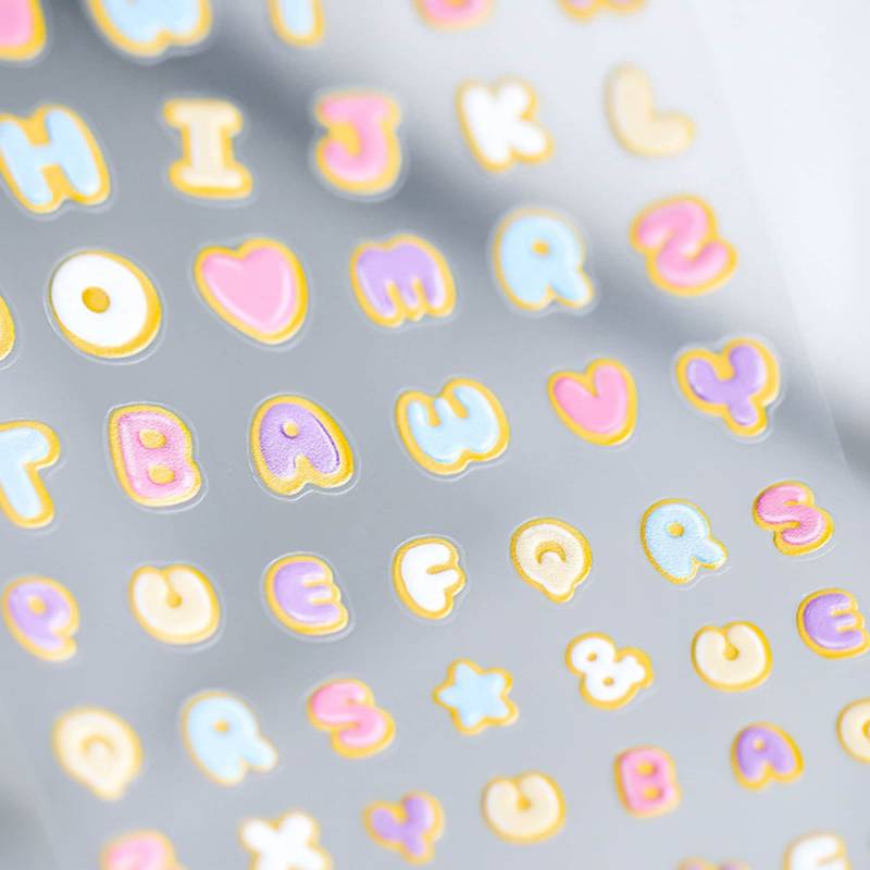 Alphabet Nagelsticker, 5D Kawaii Diy Nägel von Etsy - DIYDesignerArt