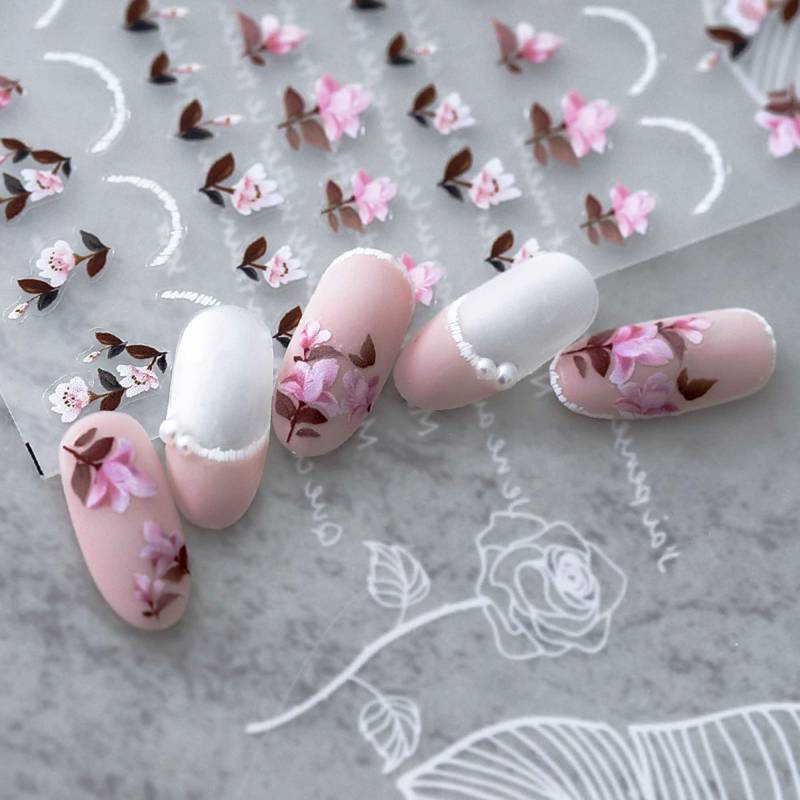 Blumen Nagel Aufkleber, Aufkleber Kunst, 3D Nägel, Kawaii Diy Nägel von Etsy - DIYDesignerArt