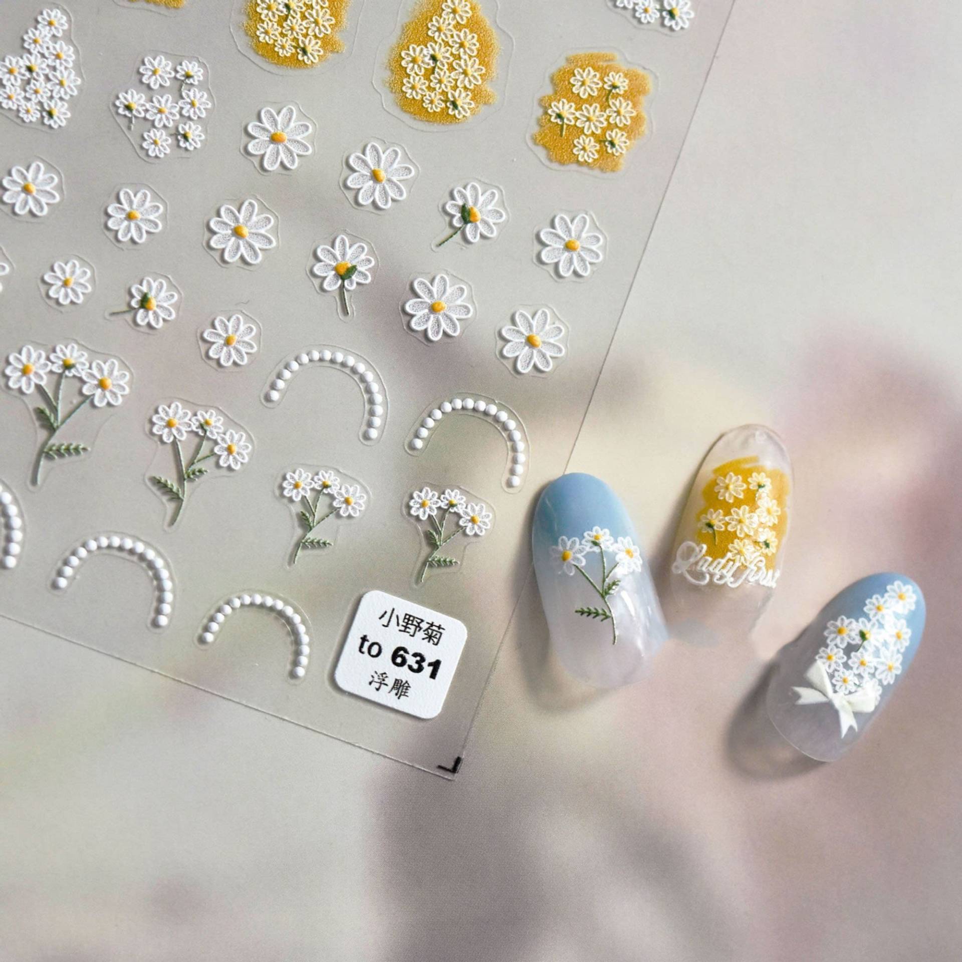 Blumen-Nagelaufkleber, Nail-Art-Aufkleber, 5D Geprägt, Kawaii-Nagelaufkleber, Diy-Nägel von Etsy - DIYDesignerArt