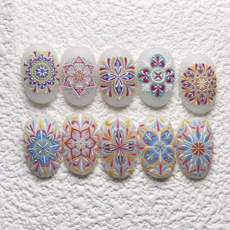 Boho Nagelsticker, Nagelabziehbilder, Bohemian Nail Art, 5D Geprägt, Art Aufkleber, Bohemian, Diy Nägel von Etsy - DIYDesignerArt