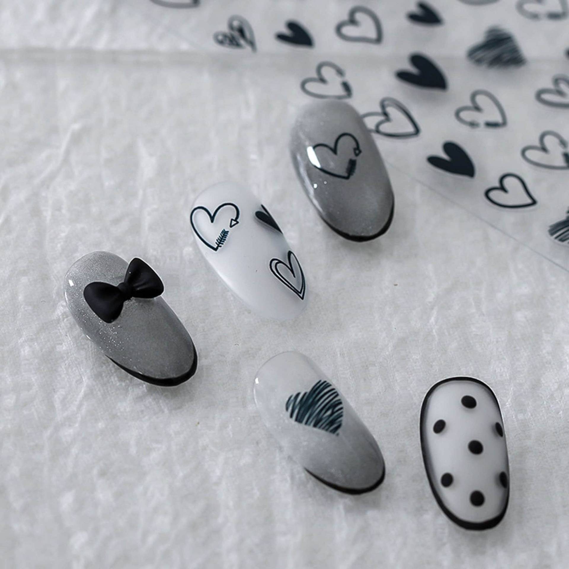 Herz Nagelsticker, Nail Art Sticker, Wraps, Kawaii Diy Nägel von Etsy - DIYDesignerArt