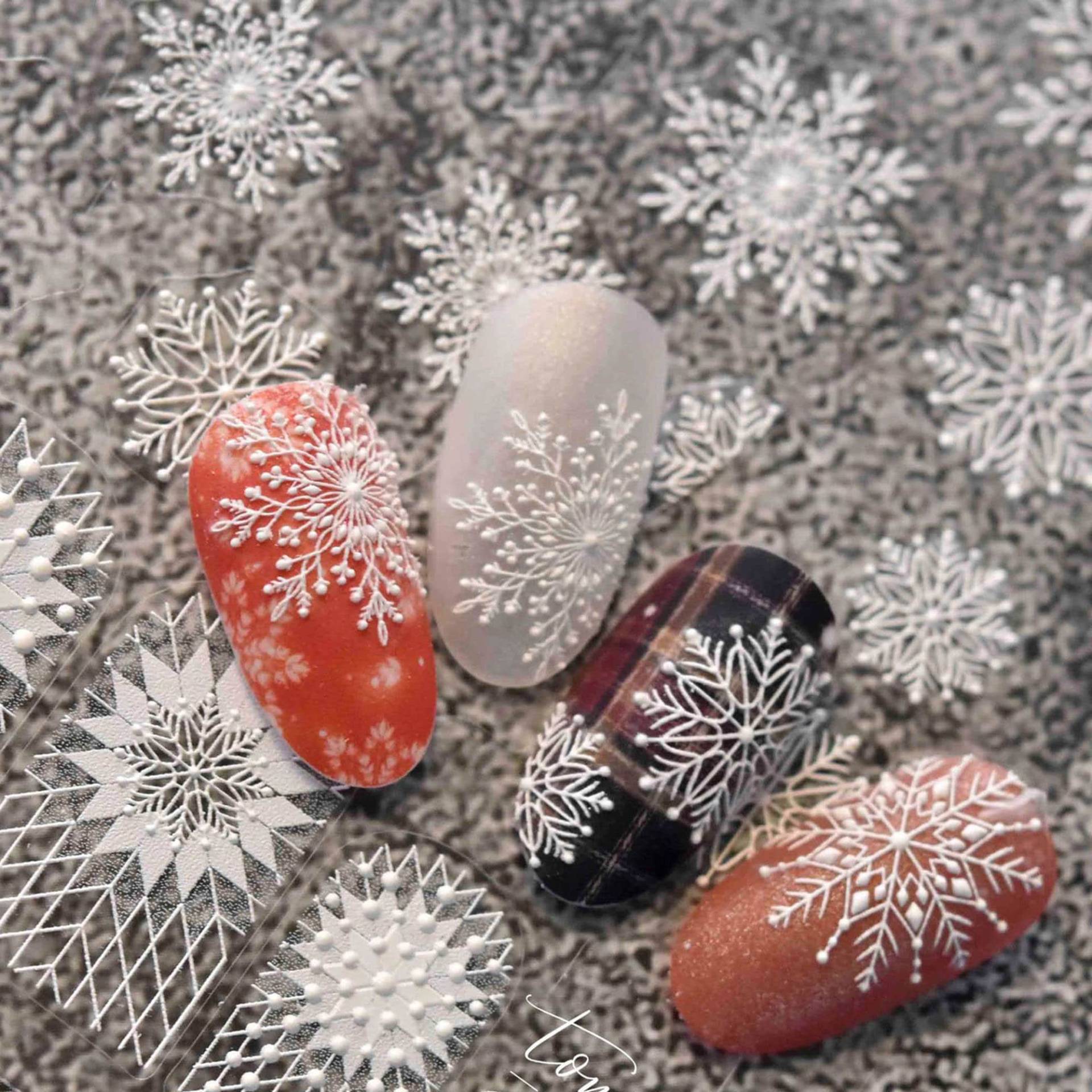 Schneeflocke Nagelsticker, Winter Nageldesign Kunst, Diy Nägel, 5D Nägel von Etsy - DIYDesignerArt