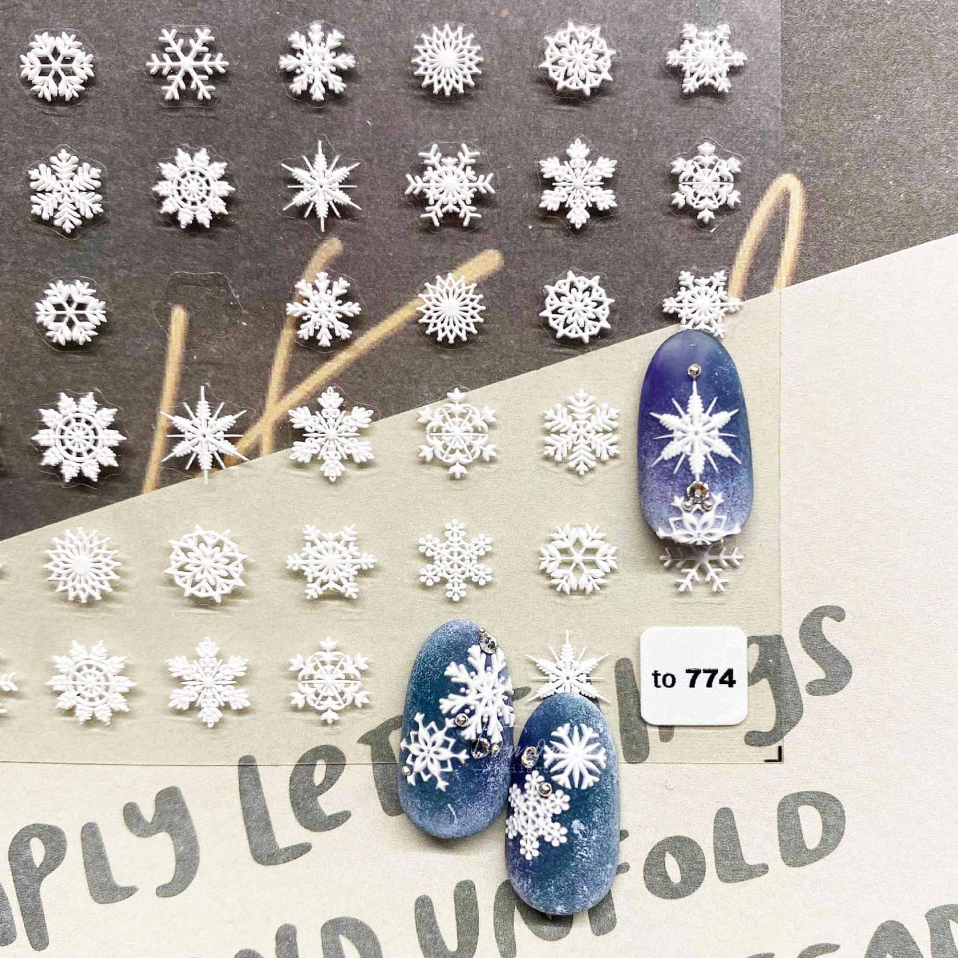 Schneeflocken Nagel Aufkleber, Winter Aufkleber Kunst, Diy Nägel, 5D Nägel von Etsy - DIYDesignerArt