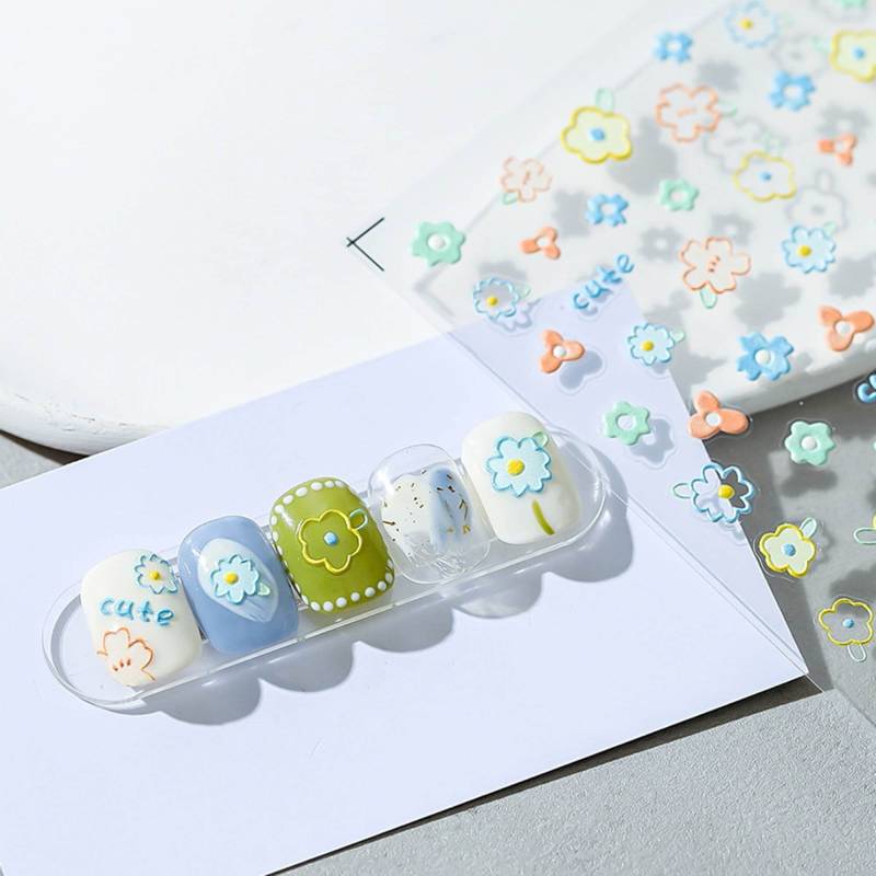 Sommer Nagel Aufkleber, Blumen 5D Geprägt, Diy Nägel von Etsy - DIYDesignerArt