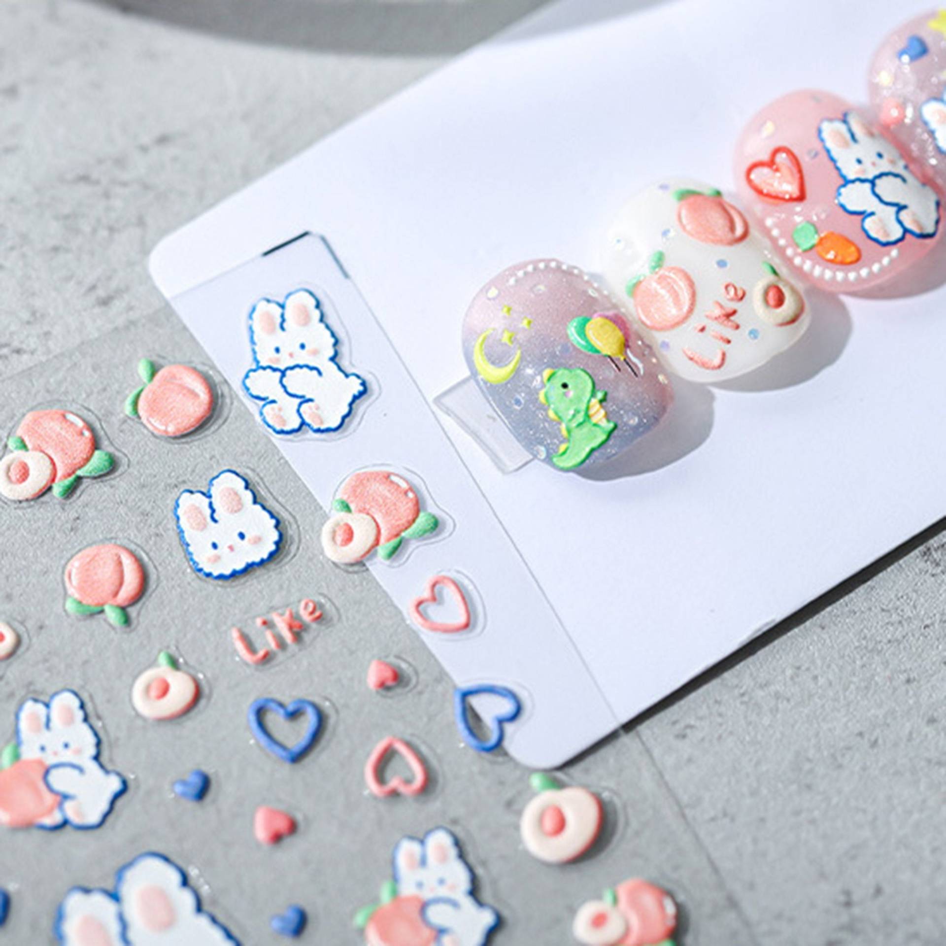 Süße Kaninchen Nagel Aufkleber, Kawaii Aufkleber Kunst, 3D 5D Nägel, Diy Nägel von Etsy - DIYDesignerArt