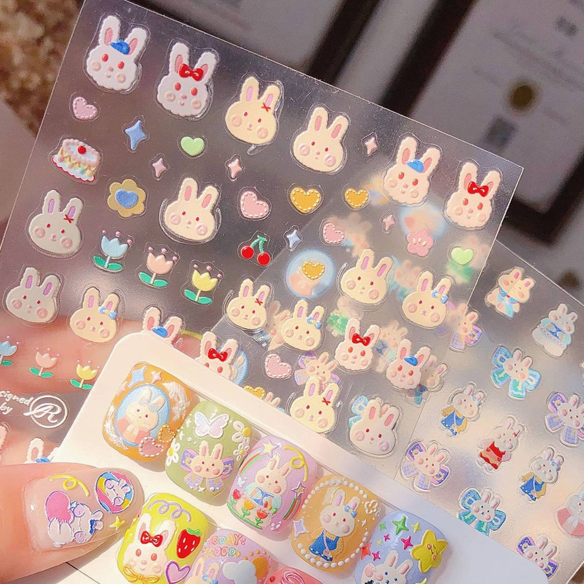 Süße Nagelsticker, Kaninchen Nagel Aufkleber, Kawaii Nail Art 5D Geprägt, Diy Nägel von Etsy - DIYDesignerArt