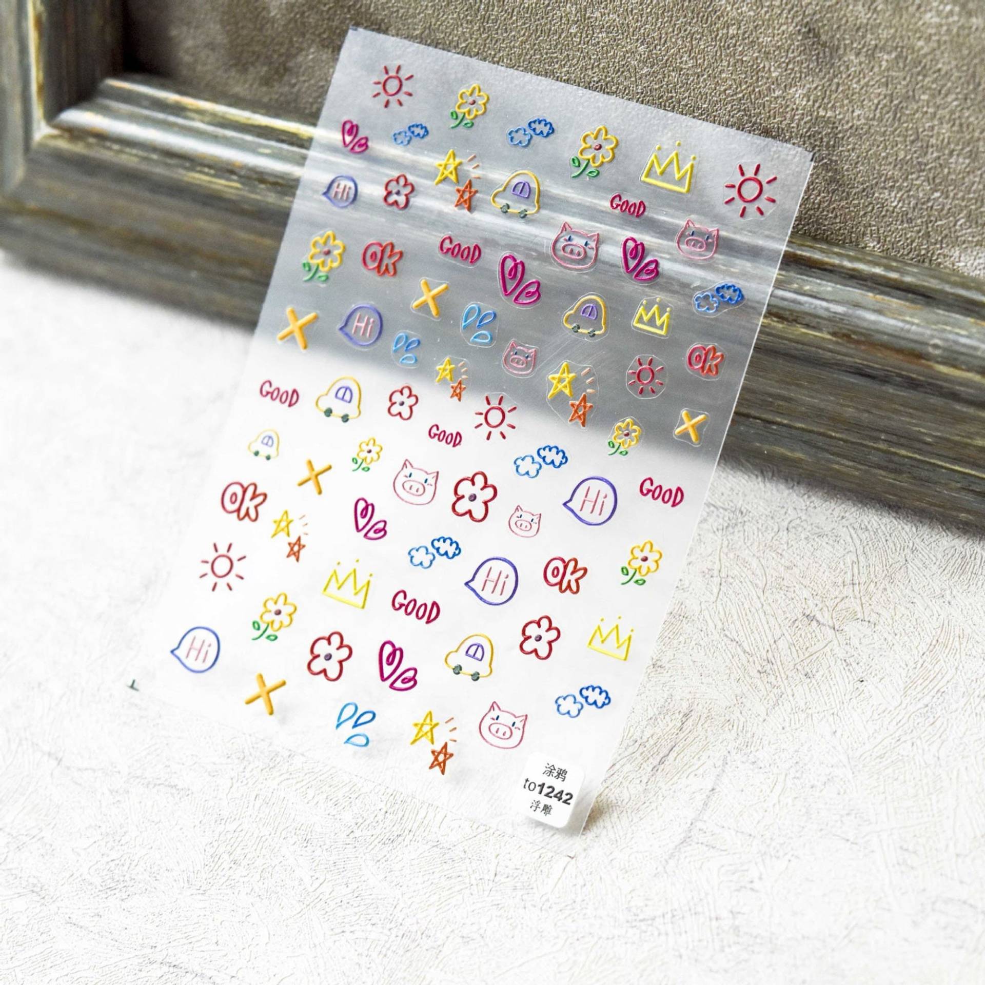 Süße Zeichnung Nagel Aufkleber, Kawaii Nail Art Design 5D Geprägt, Diy Nägel von Etsy - DIYDesignerArt