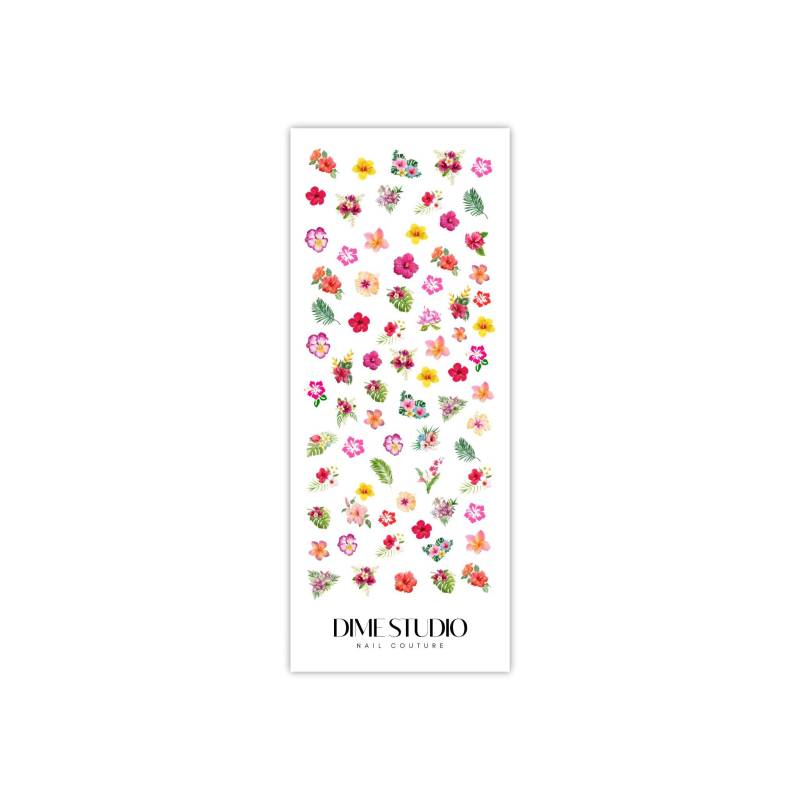 Frühling Sommer Blumen Nagel Abziehbild - Palmen Frons Hibiskus Blatt Nail Art Maniküre Zubehör Wassertransfer von Etsy - DXHNAILCO
