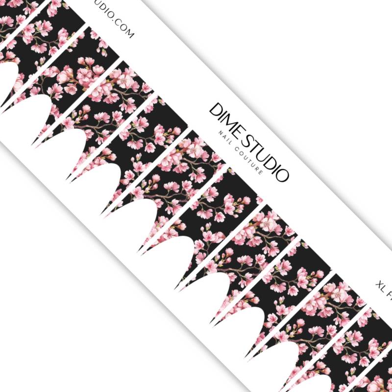 Kirschblüten French Tip Nail Wraps Xl Blumen Nagel Abziehbilder von Etsy - DXHNAILCO