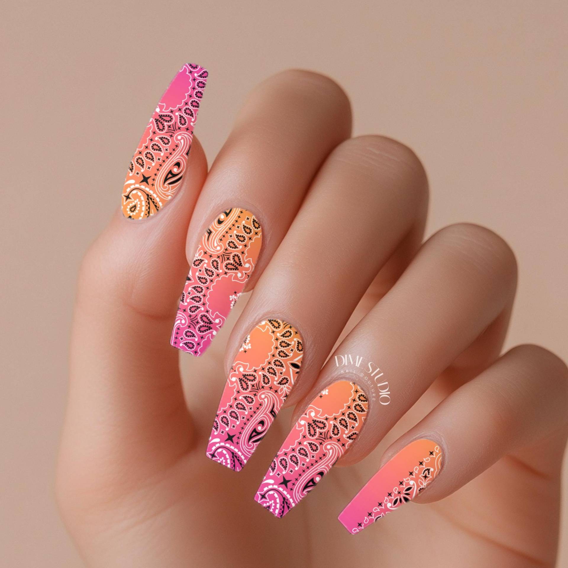 Ombre Sunset Classic Bandana Nagel Aufkleber - Paisley Wassertransfer Nail Wraps Acryl Gel X Nagelzubehör Ombre Sunset Classic Bandana Nagel Aufkleber - Paisley Wassertransfer Nail Wraps Acryl Gel X Nagelzubehör von Etsy - DXHNAILCO