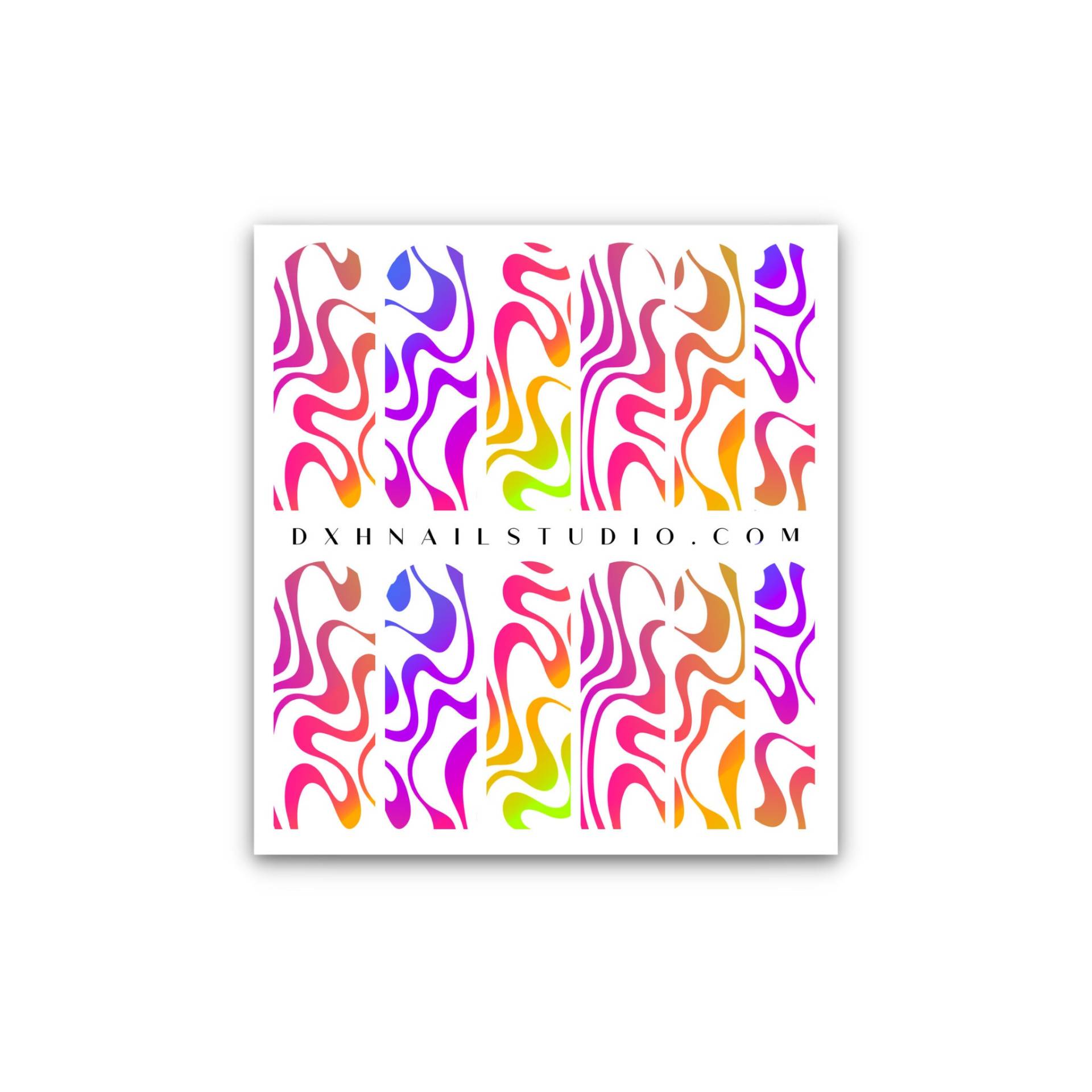 Rainbow Swirl Xl Nail Wraps - Clear Water Transfer Aufkleber Deko Art Liquid Aesthetic Designs von Etsy - DXHNAILCO