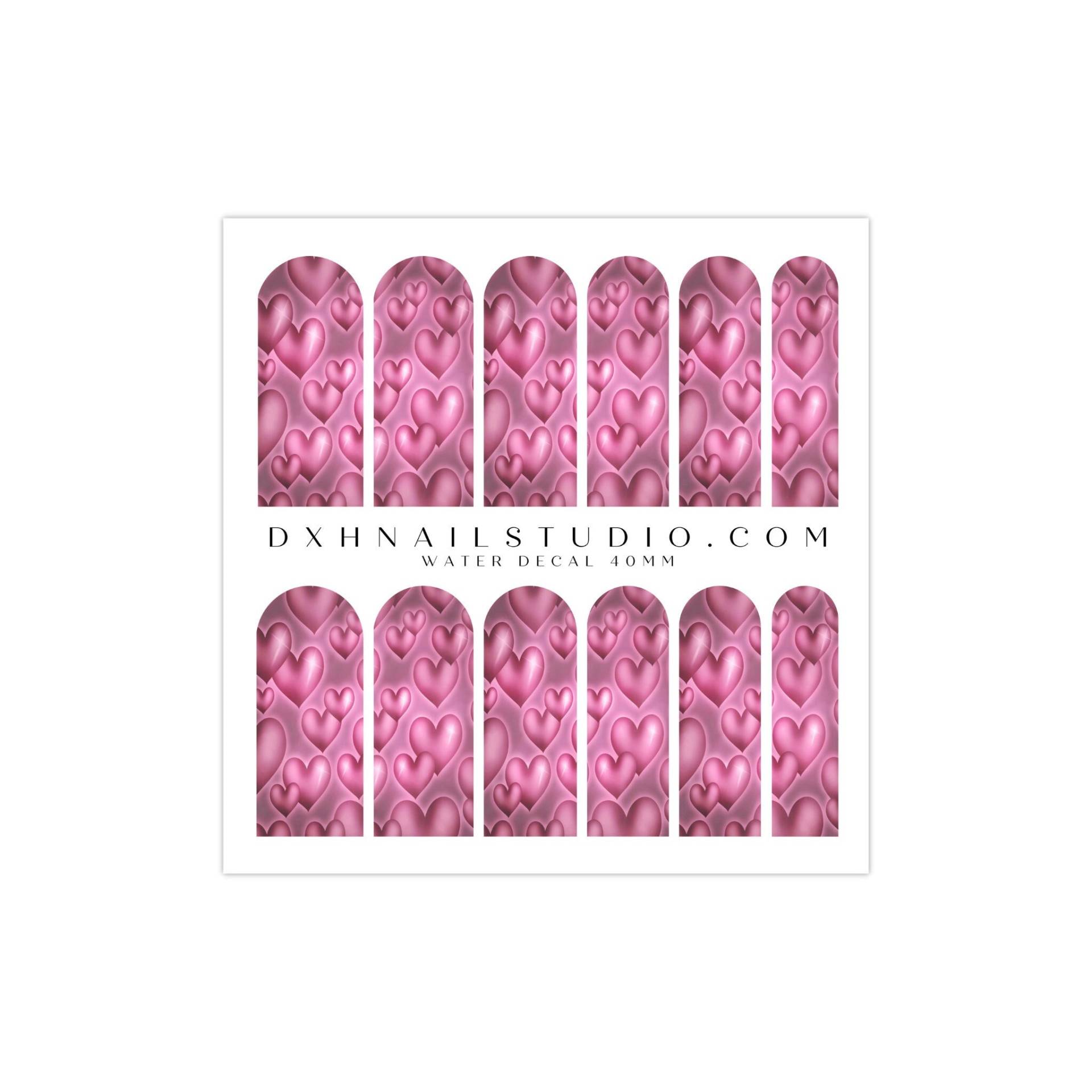 Rose Airbrush Herzen Nail Decals - Xl Wraps Wasser Transfer Aufkleber Art Girly Trending Designs von Etsy - DXHNAILCO