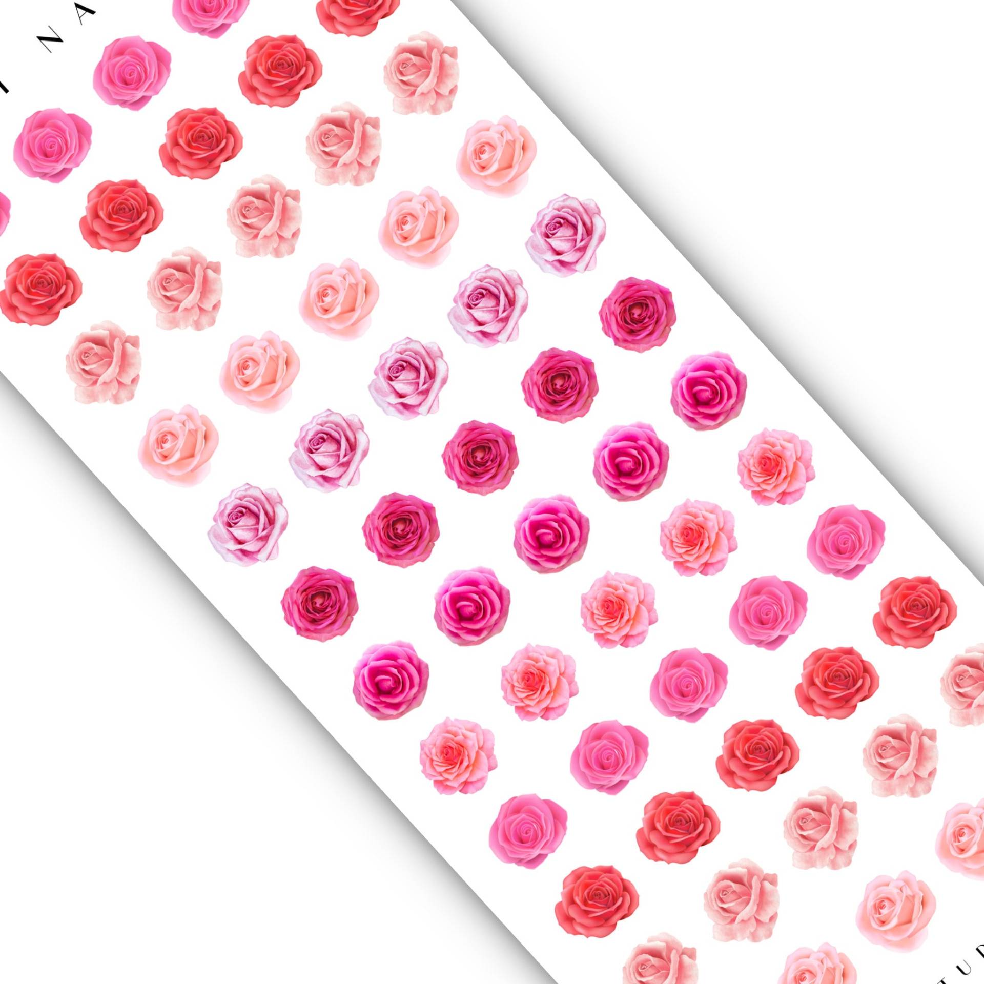 Rose in Bloom Frühling Floral Nail Aufkleber - Wasser Transfer Art Accessoires Pink Red Sticker von Etsy - DXHNAILCO
