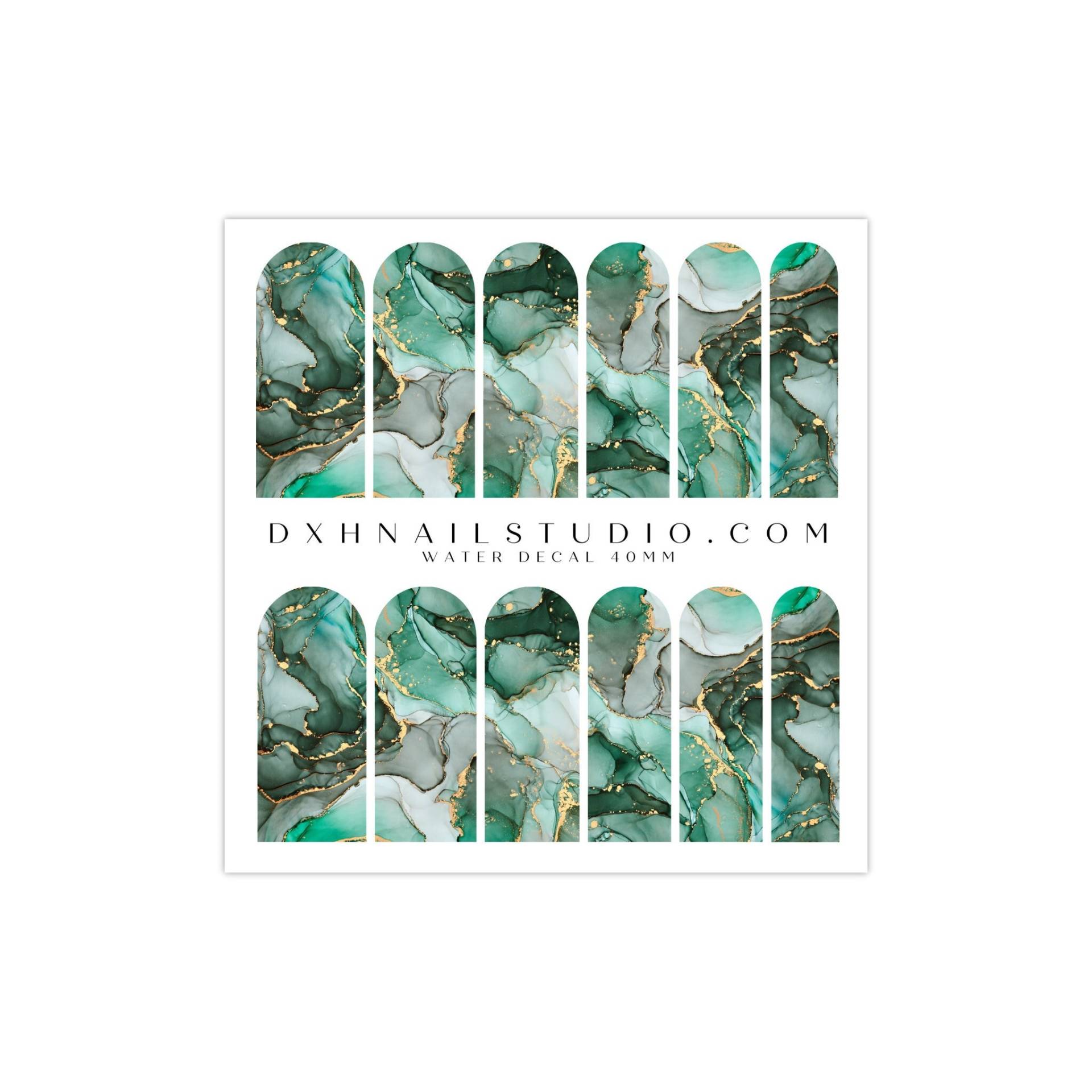 Smaragdgrüne Marmor Nagelabziehbilder - Wassertransfer Nagel Wraps Alkohol Ink Effekt Nageldesigns Maniküre Zubehör von Etsy - DXHNAILCO