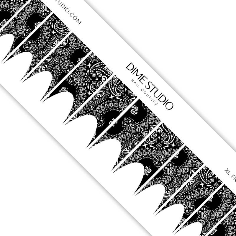 Schwarze Bandana Paisley Nagel Aufkleber Wassertransfer Xl French Tip Naildesign von Etsy - DXHNAILCO