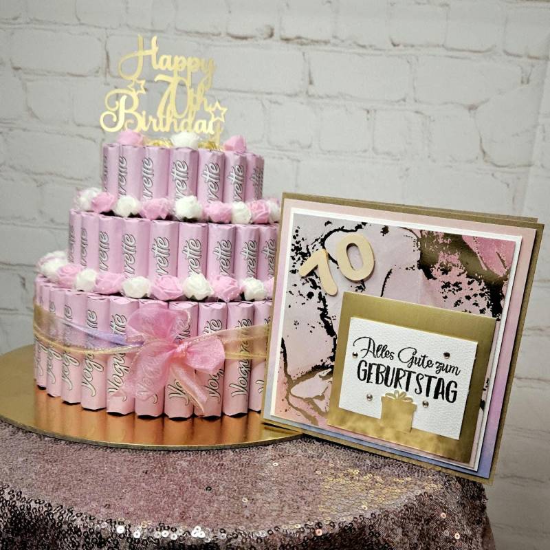 Geschenk Zum 70. Geburtstag | Schokoladentorte Personalisiertes Geburtstagsgeschenk Für Frauen Jubiläumsgeschenk Geburtstagskarte von Etsy - DagmarasCreations