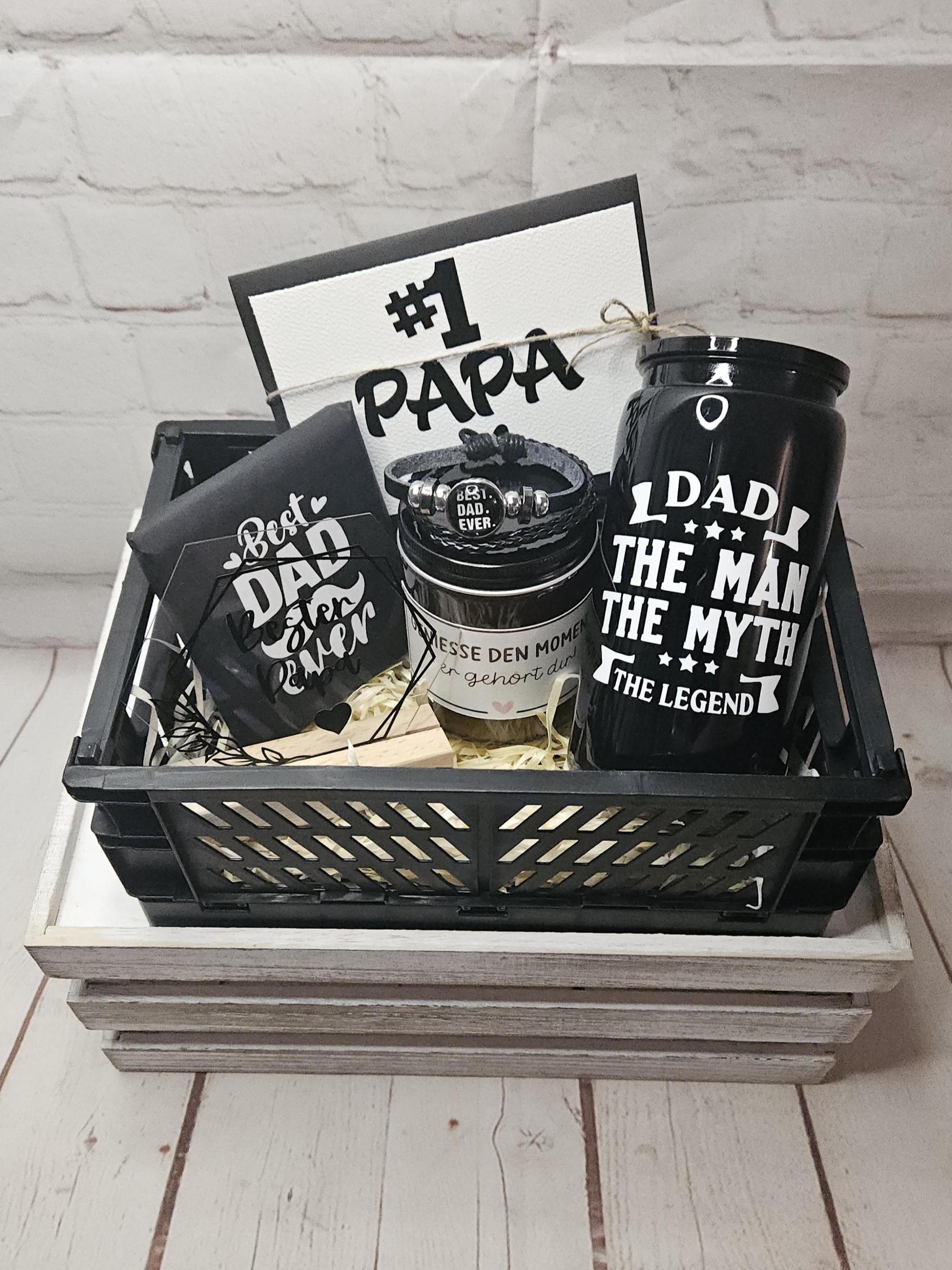 Geschenkbox Für Papa | Geschenkkorb Vatertag Personalisiertes Männergeschenk Vater Geschenkset Schwarze Vatertagsgeschenk von Etsy - DagmarasCreations
