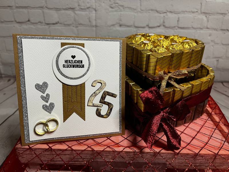 Silberhochzeit Geschenk | Personalisiertes Erinnerungen Für 25 Jahre Ehe Pralinentorte Idee Zum Valentinstag von Etsy - DagmarasCreations