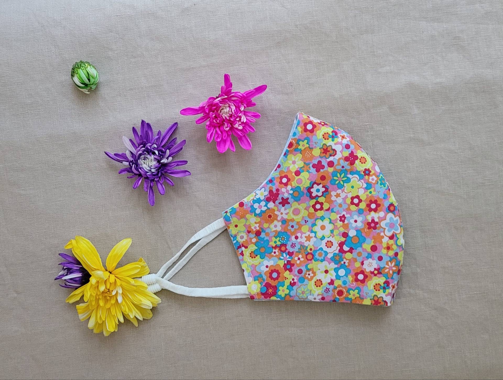 Mund-Nasen-Maske, Sonnenblume Handgemachte Gesichtsmaske, Gesichtsmaske Für Kinder, Florale Mit Verstellbaren Ohrschlaufen, Easy Breathe von Etsy - DaisiesBoom