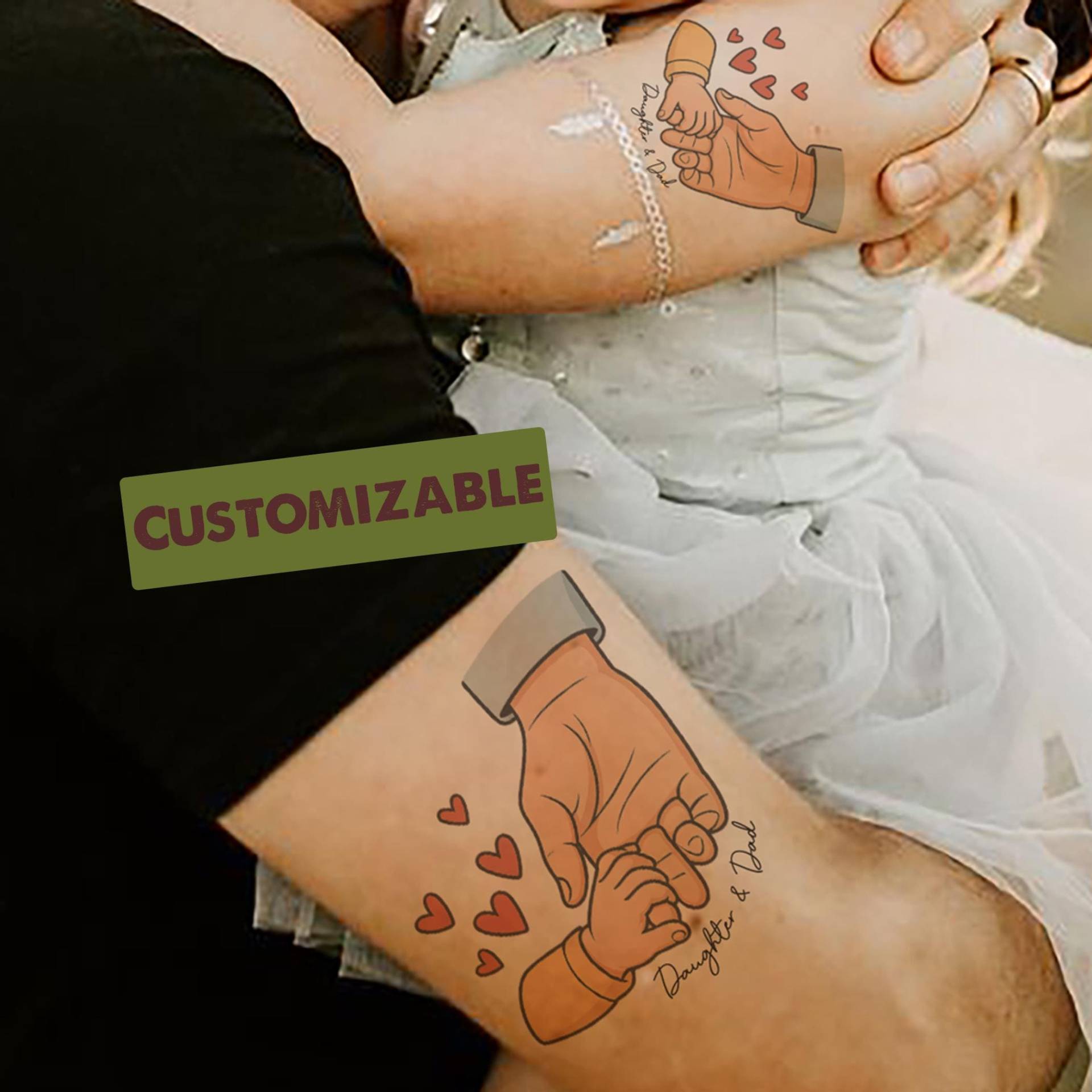 Benutzerdefinierte Vater Und Tochter Tattoo, Benutzerdefinierte Tattoo Vatertagsgeschenk, Vatertagsgeschenk Von Tochter, Frau, Sohn, Temporäres Benutzerdefinierte Vater Und Tochter Tattoo, Benutzerdefinierte Tattoo Vatertagsgeschenk, Vatertagsgeschenk Von Tochter, Frau, Sohn, Temporäres von Etsy - DamianGoods