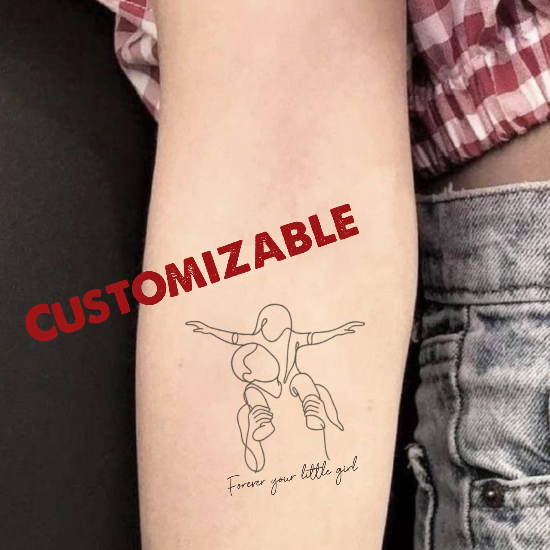 Benutzerdefinierte Vater Und Tochter Tattoo, Benutzerdefinierte Tattoo Vatertagsgeschenk, Vatertagsgeschenk Von Tochter, Frau, Sohn, Temporäres von Etsy - DamianGoods