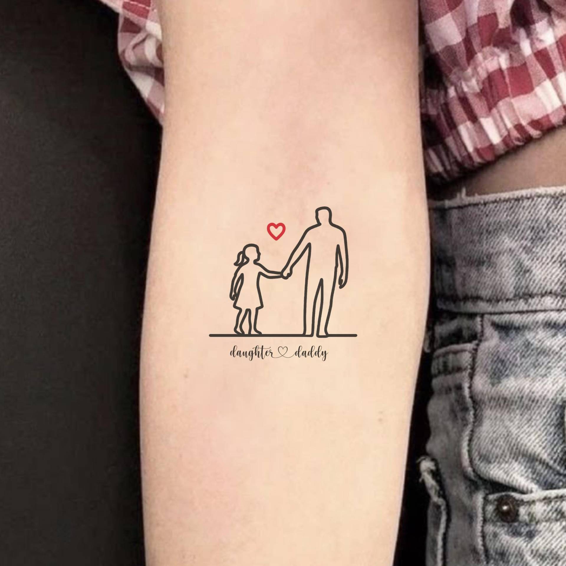 Benutzerdefinierte Vater Und Tochter Tattoo, Benutzerdefinierte Tattoo Vatertagsgeschenk, Vatertagsgeschenk Von Tochter, Frau, Sohn, Temporäres von Etsy - DamianGoods