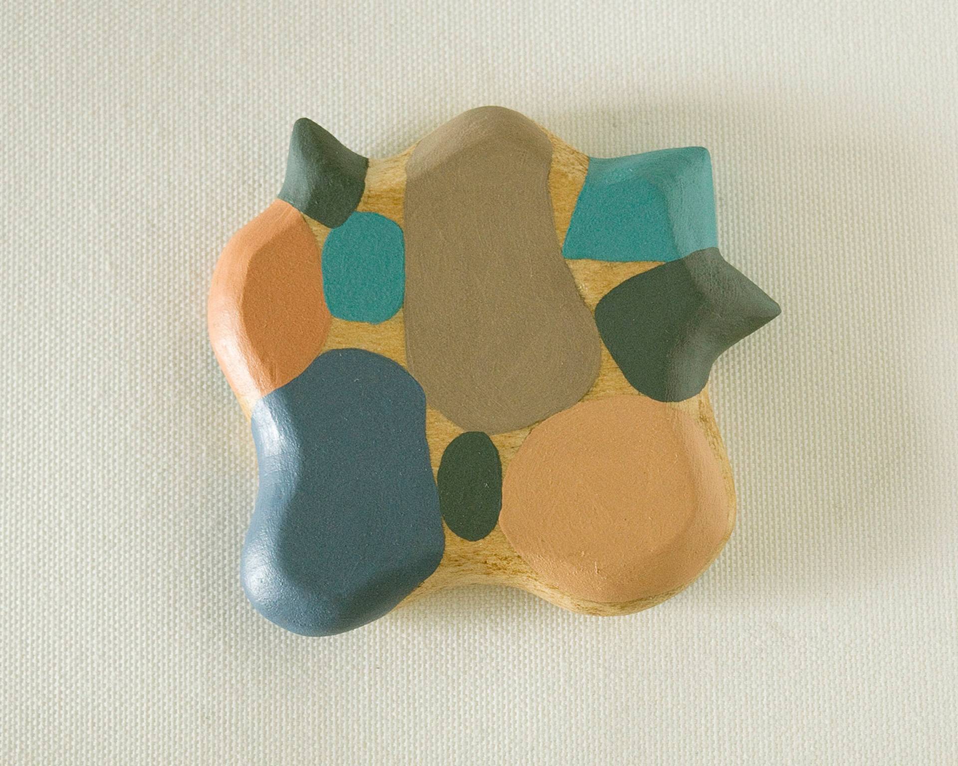 Abstrakter Handbemalter Holz Taschenspiegel | Blau Und Grau Wachsen von Etsy - DanglingDimTint