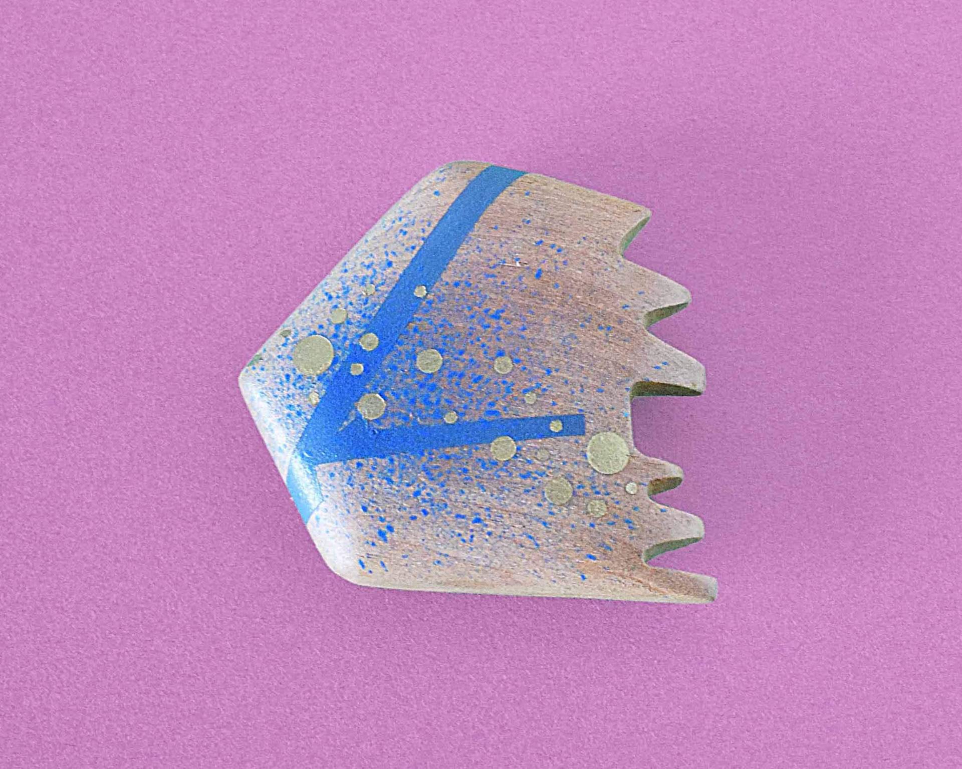 Kleiner Abstrakter Eitelkeits-Handspiegel | Blau Und Gold Oyogu von Etsy - DanglingDimTint