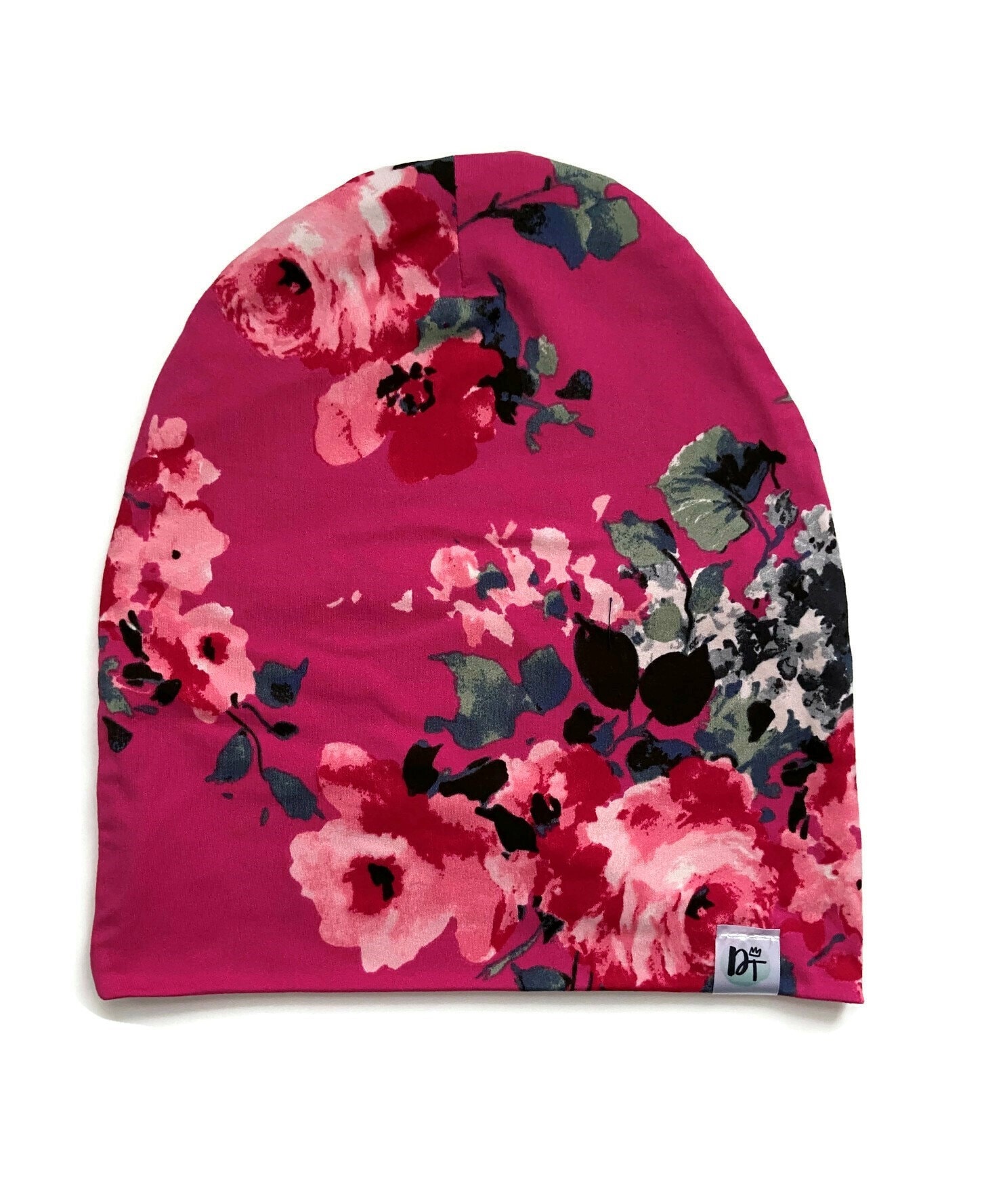 Blumen Slouchy Mütze/Erwachsene Hipster - Bright Berry Floral von Etsy - DanielsThreadz