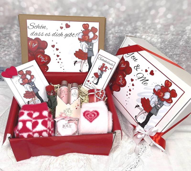 Geschenkbox Für Valentinstag, Geschenk Jubiläum, Geschenkset Freundin, Valentinstaggeschenk, Partner, Jahrestag Geschenkkorb von Etsy - DarDariBox