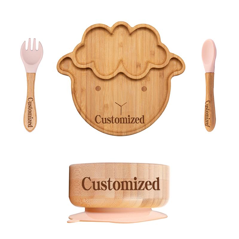Personalisierbares Bambus-Holz-Kinder-Geschirrset, Perfekt Für Babys Selbstfütterungstraining, Set Kinder Geschirr Mit Name, Personalisiert von Etsy - DariaShopDe