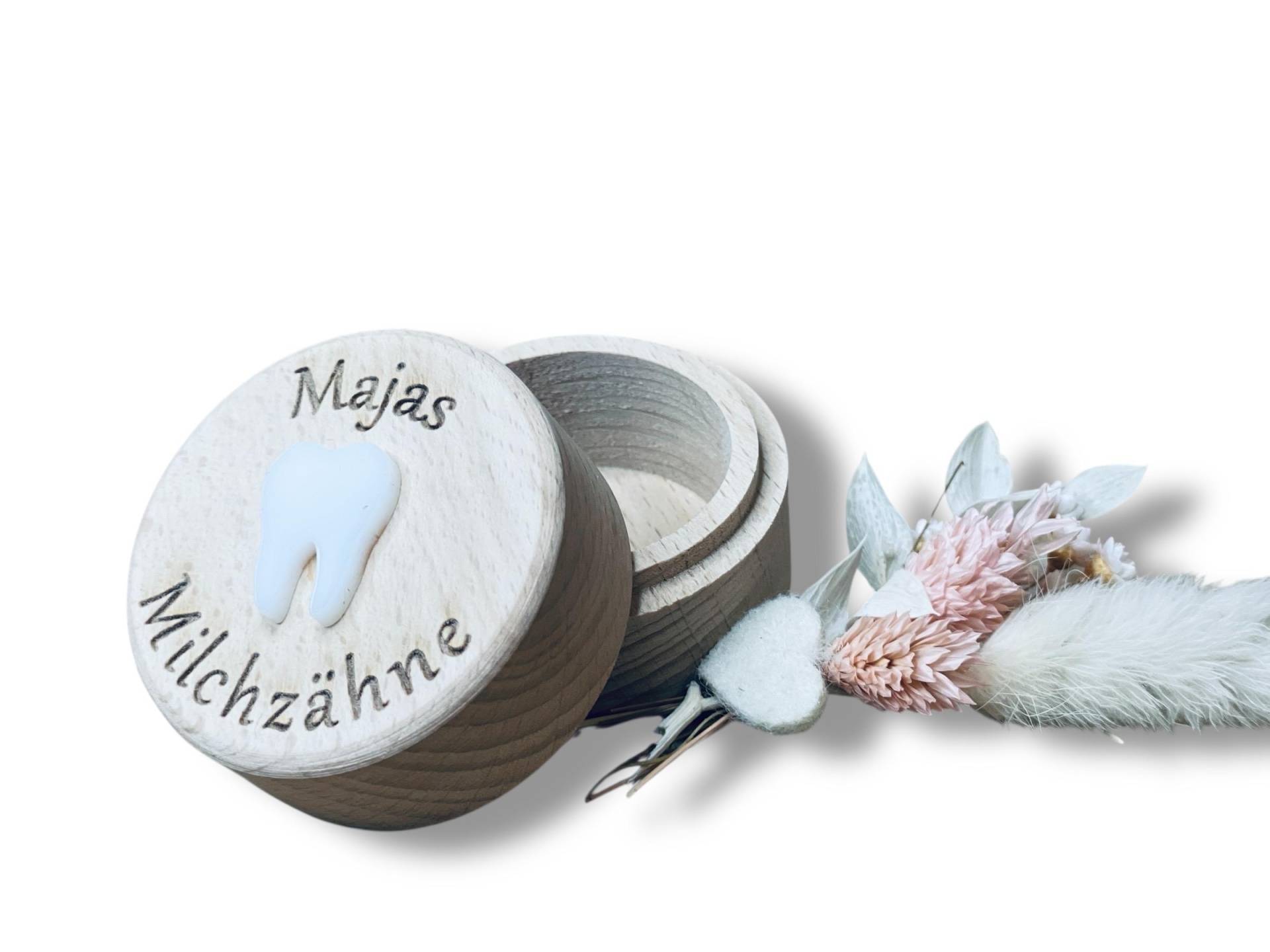 Personalisierte Zahndose Aus Holz Mit Acrylglas-Zahn - Erinnerungsstück Für Milchzähne von Etsy - DasGlueckswerk
