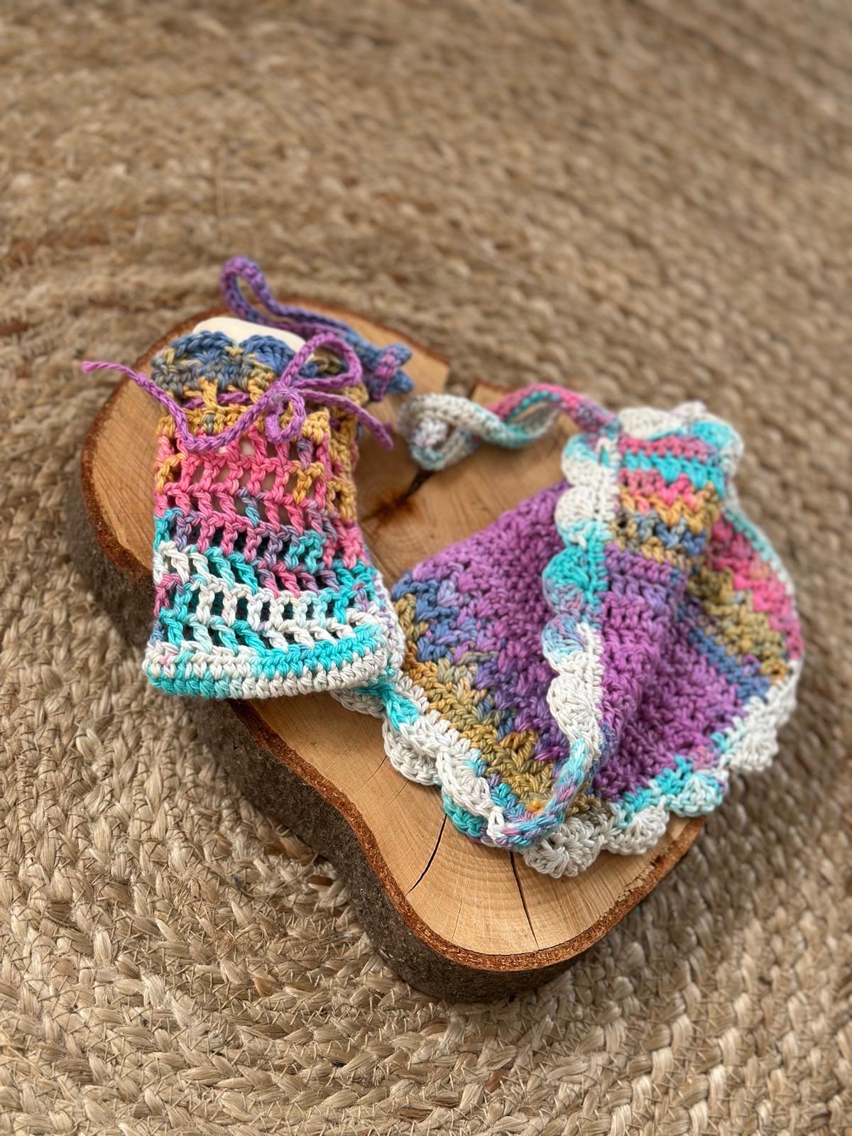 Set 1 - Bestehend Aus Seifensäckchen Und Waschlappen von Etsy - DeineWunschstuecke