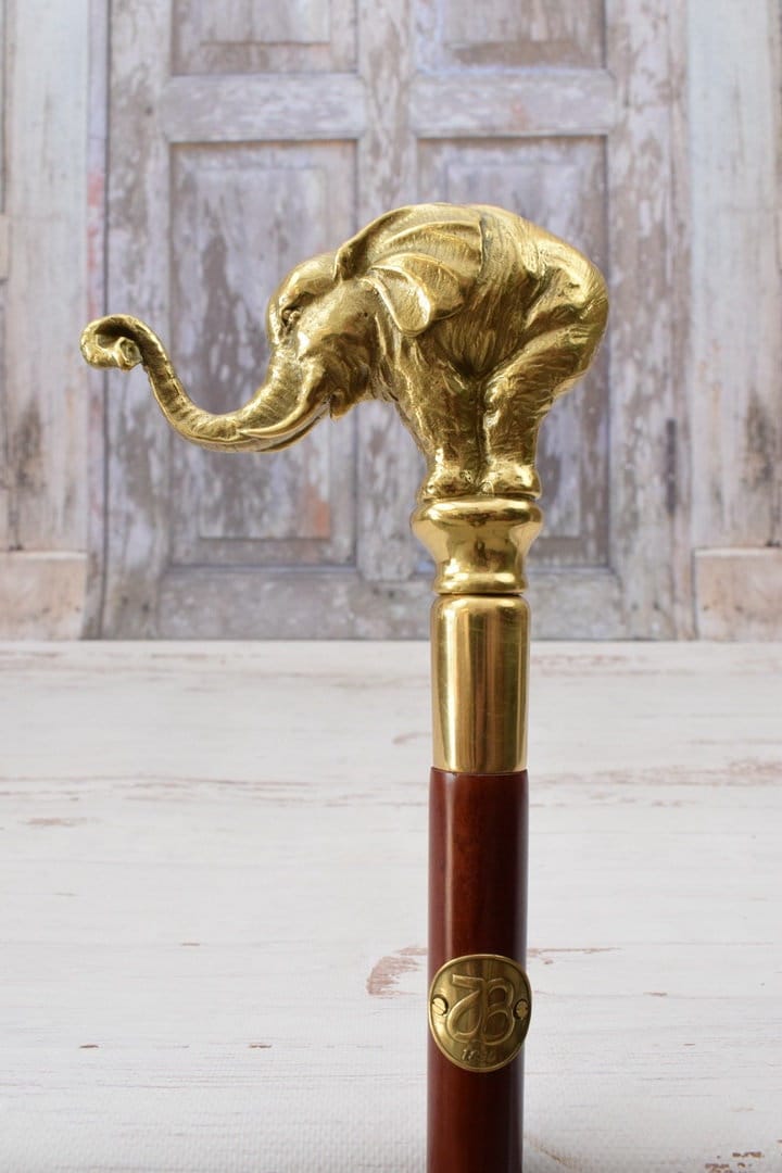 Bronze Elefant Gehstock - Vintage Aus Vergoldetem Holz von Etsy - DekorStyle
