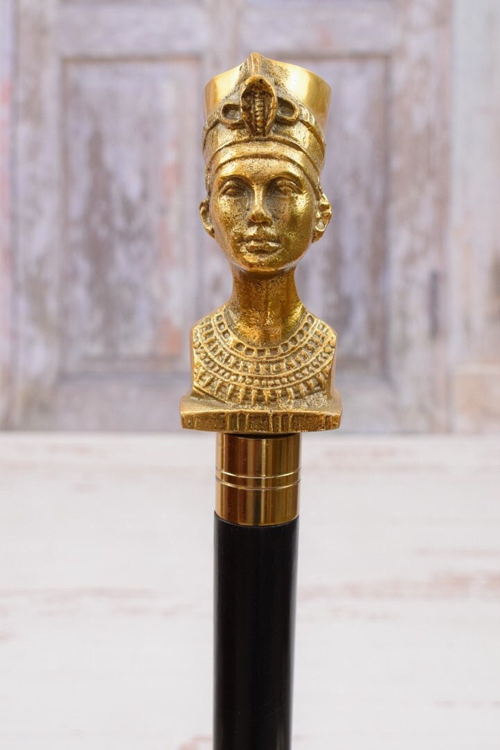 Büste Ägypterin Gehstock Holz Und Messing - Erstaunliche Mythologie Cane Elegantes Geschenk Für Großvater Vater von Etsy - DekorStyle