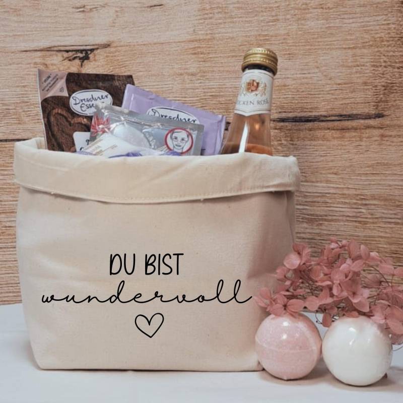 Geschenkkörbchen/ Geschenkkorb Zum Selbstbefüllen "Du Bist Wundervoll" von Etsy - liiebevollverschenkt