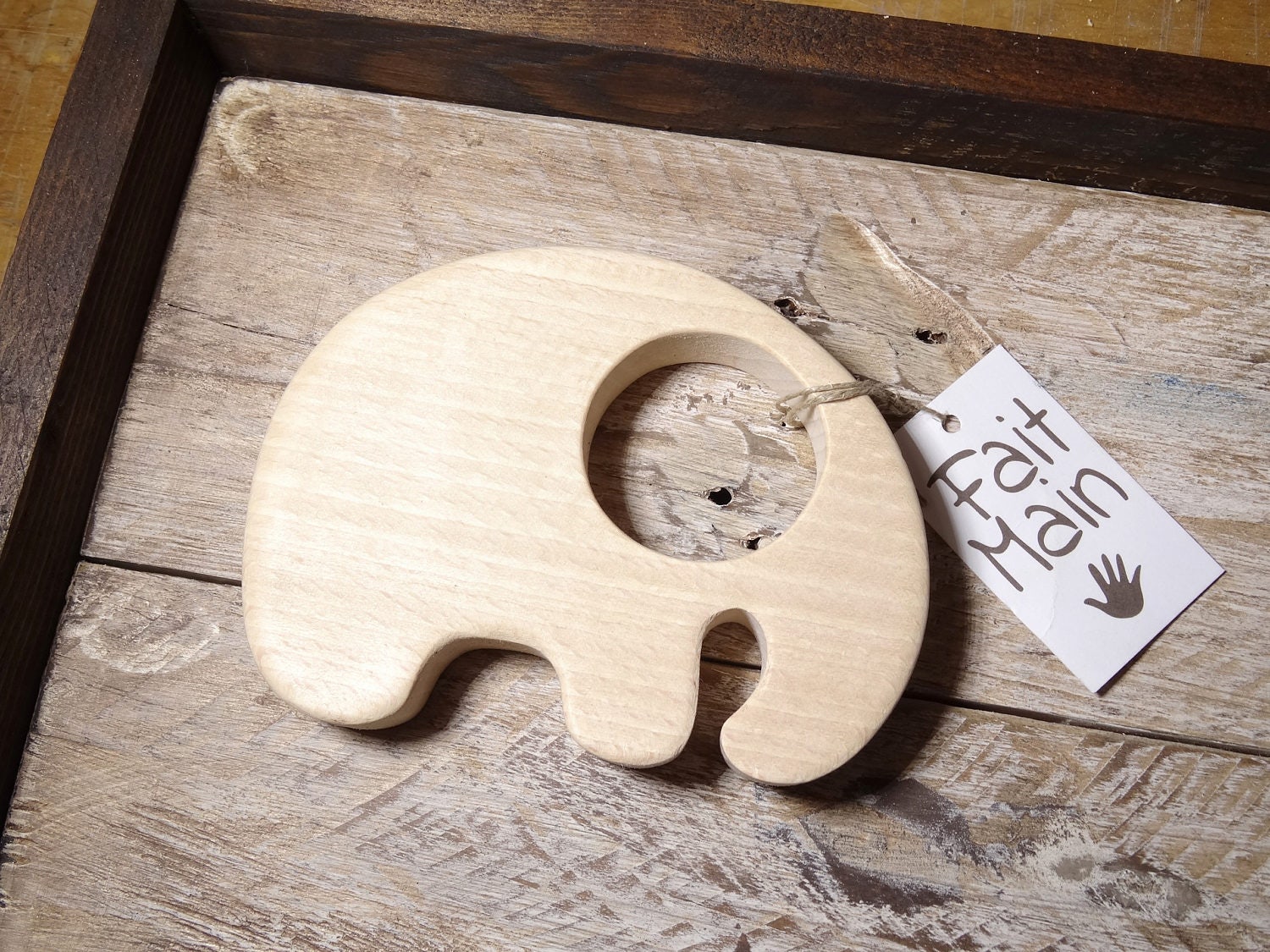 Hölzerne Elefant-Förmiger Beißring/Geburt Geschenk Toy Holz Baby Öko-Kinderbetreuung von Etsy - DesChosesEnBois