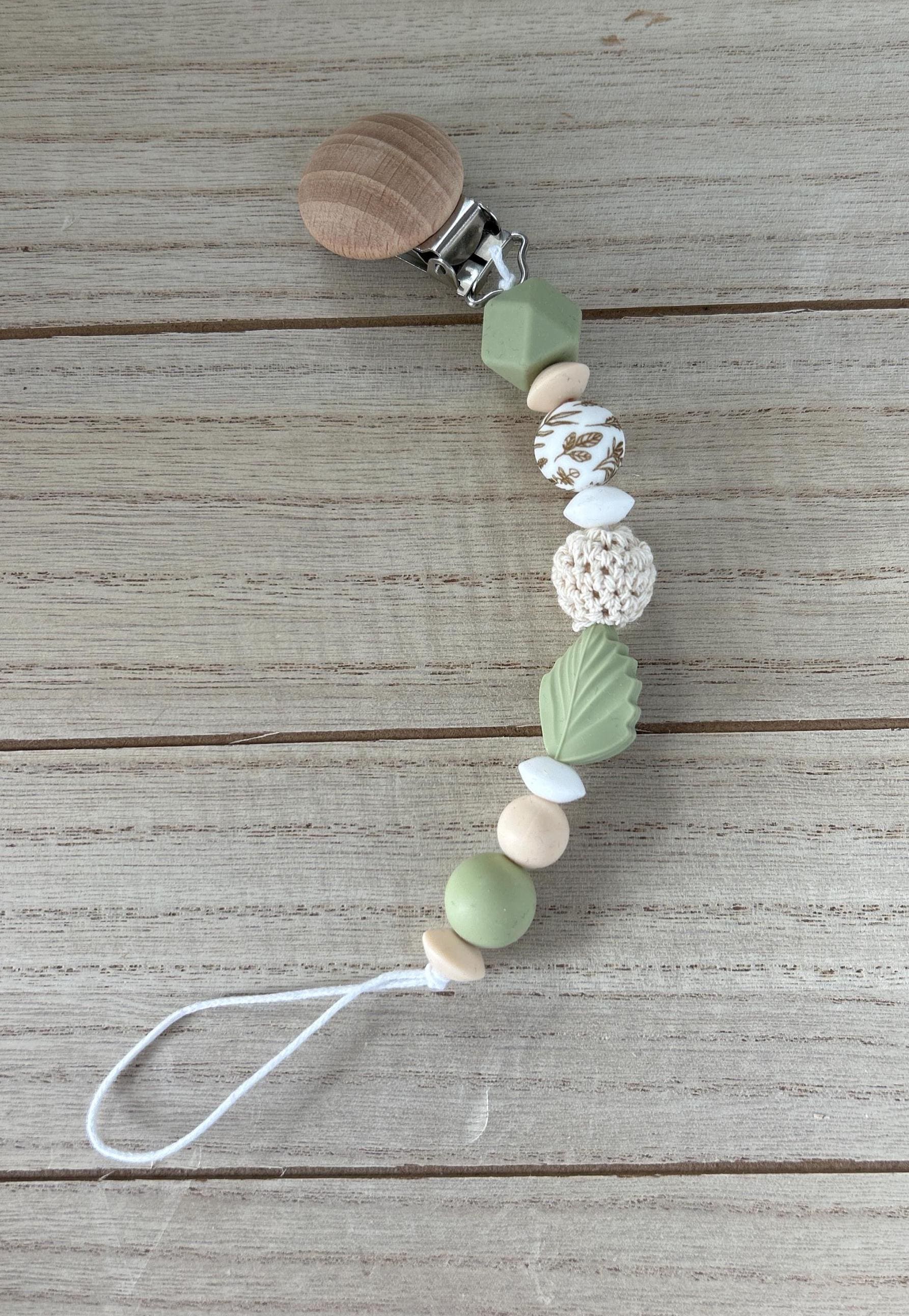 Schnullerkette Natur/Boho | Grün-Beige Schnullerkette Natur/Boho | Grün-Beige von Etsy - DesignbyMondbluete