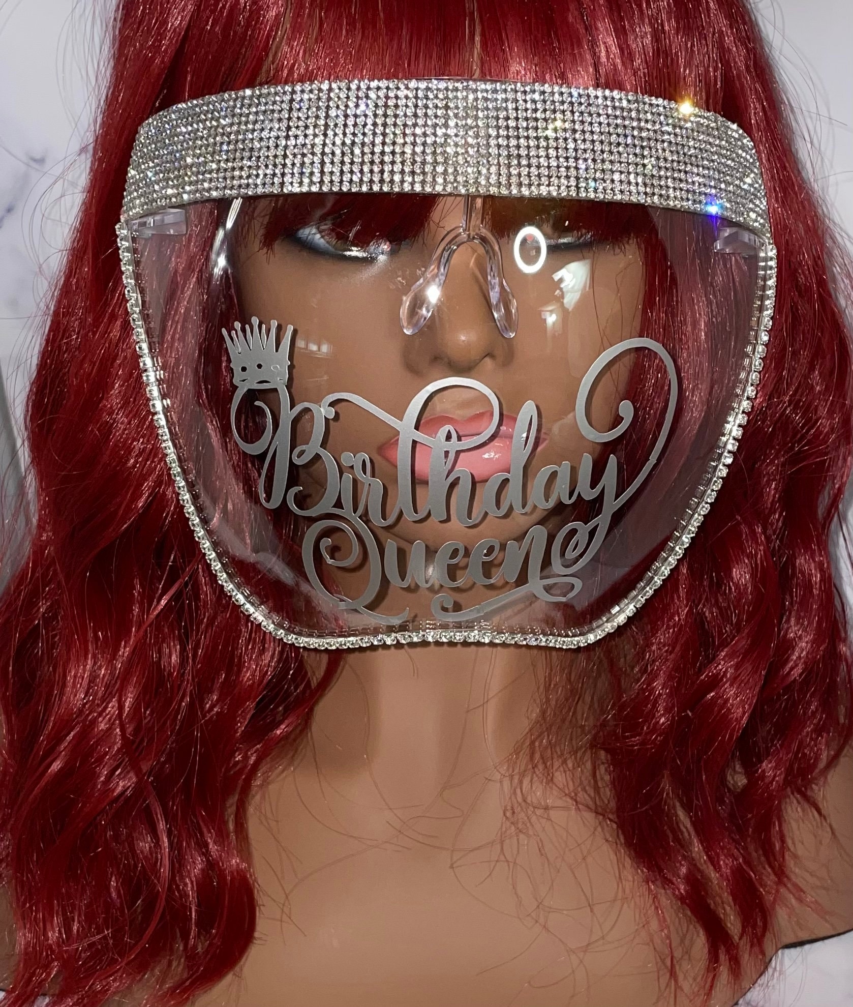 Birthday Queen Aufkleber Gesichtsschutz | Silber Strassband Strassbesatz von Etsy - DesignsByJMoB