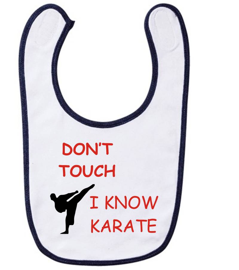 Babylätzchen "Don't Touch, I Know Karate", Hochwertiges Lätzchen, Mit Digitaldruck Für Harte Babys Nicht Anfassen, Ich Kenne Karate von Etsy - DiStefani