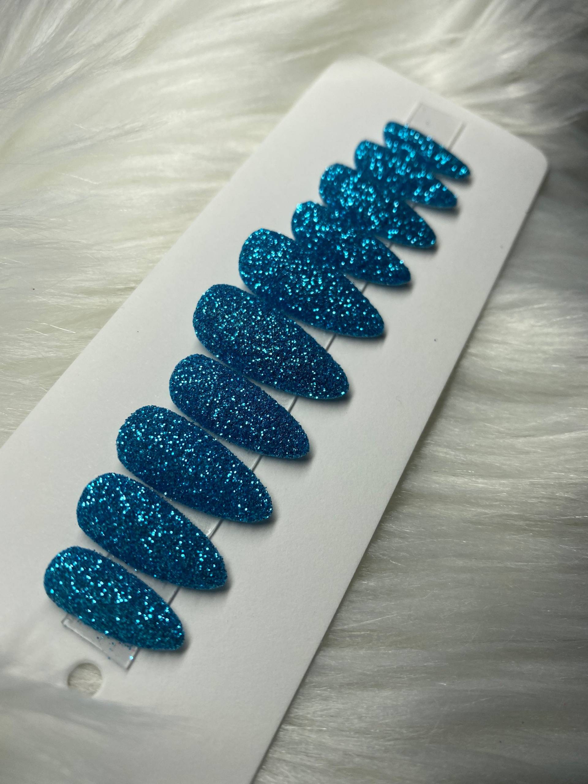 Aqua Blau Glitter Drücken Sie Auf Die Nägel Aqua Blau Glitter Drücken Sie Auf Die Nägel von Etsy - Dianailstudio