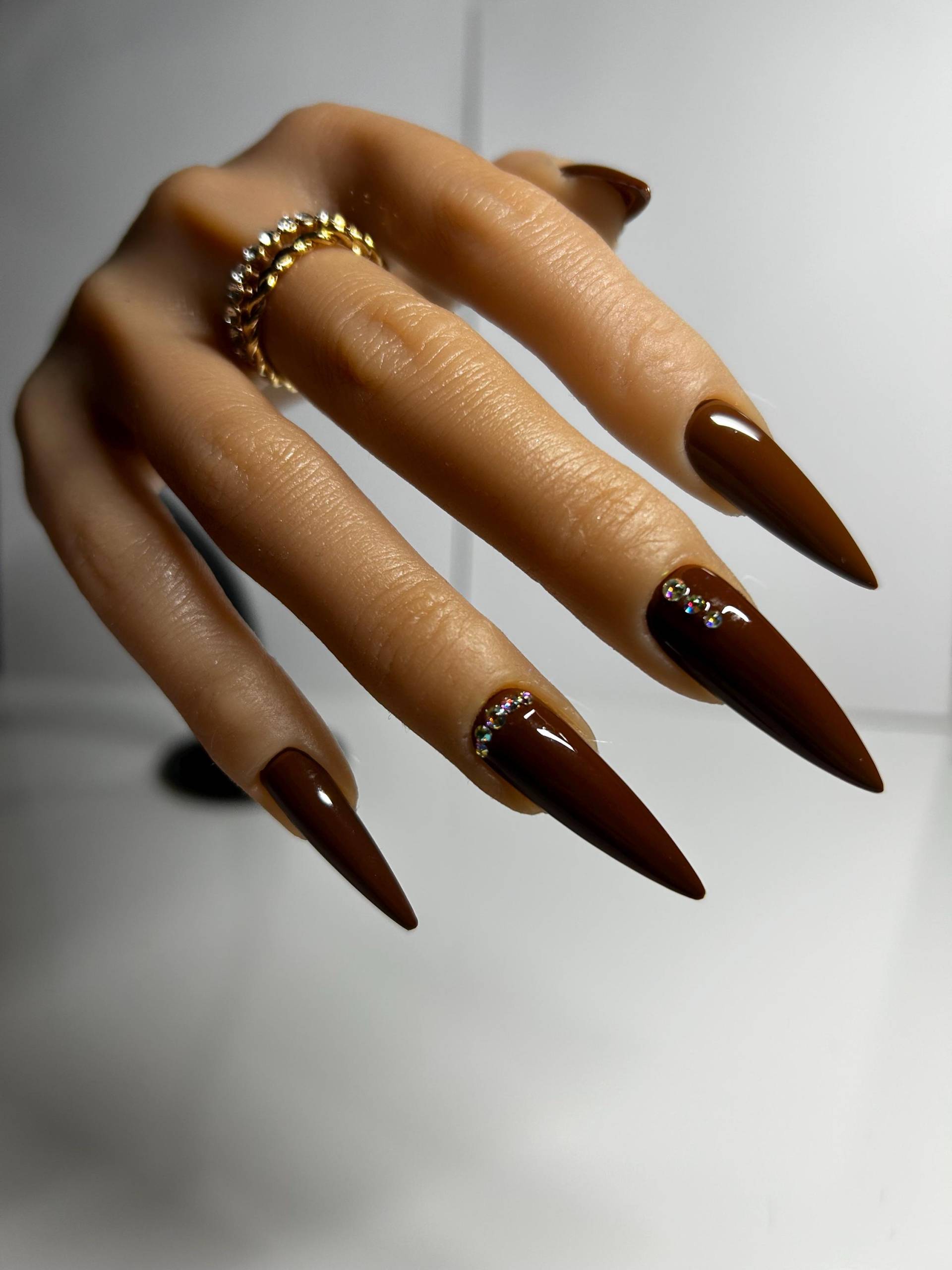 Luxuriöse Press On Nails - Autumn Brown| Wiederverwendbare Kunstnägel von Etsy - DianenStore