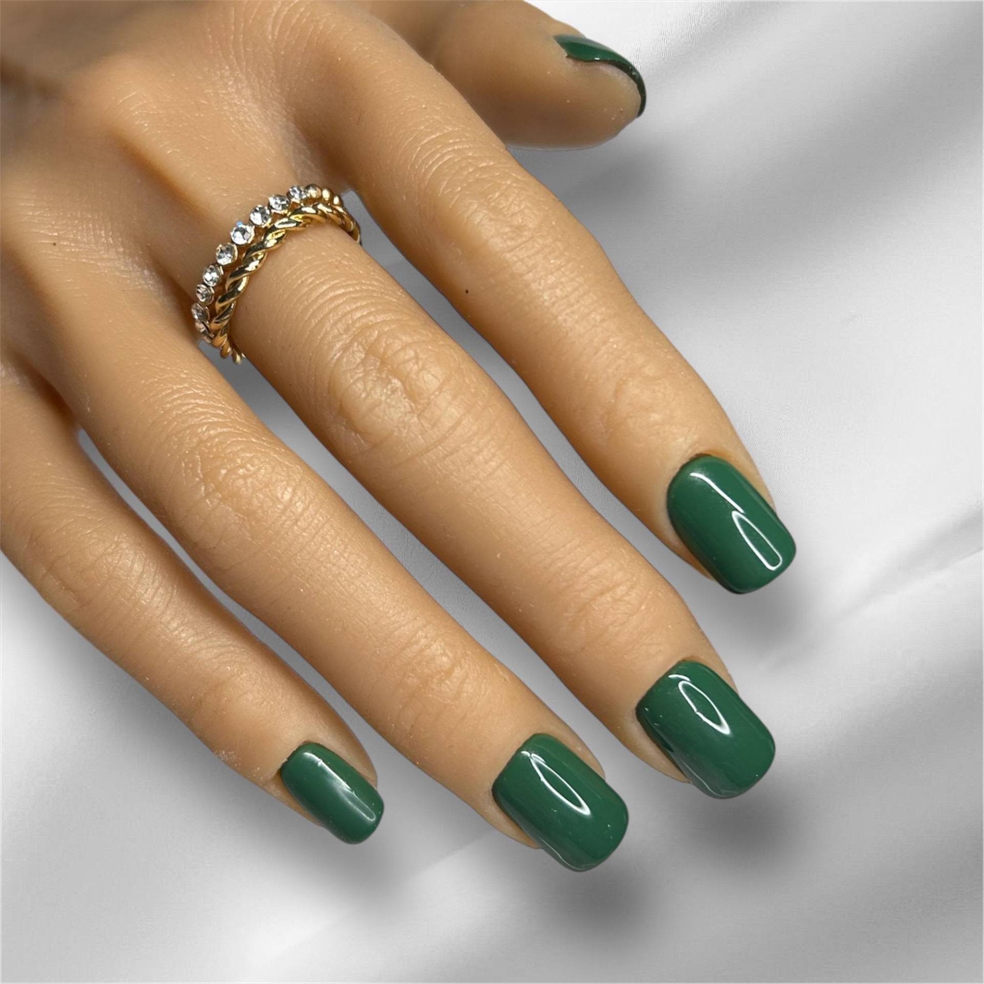Luxuriöse Press On Nails - Royal Green| Wiederverwendbare Kunstnägel von Etsy - DianenStore