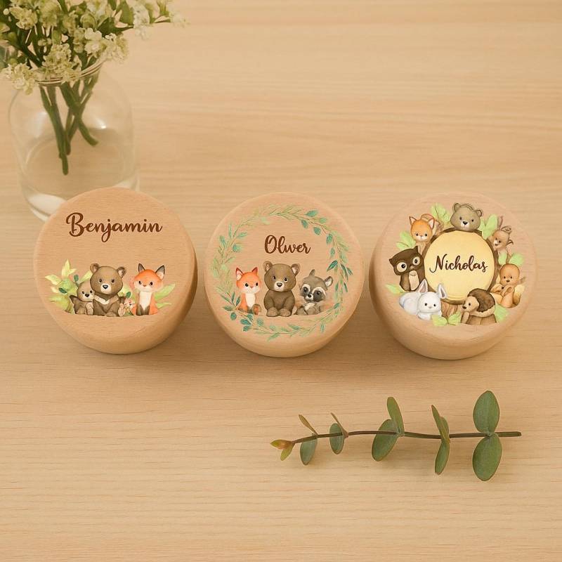 Personalisierte Hölzerne Zahnfee-Box, Woodland Design, Baby-Andenken Personalisierte Hölzerne Zahnfee-Box, Woodland Design, Baby-Andenken von Etsy - DiasGiftLab